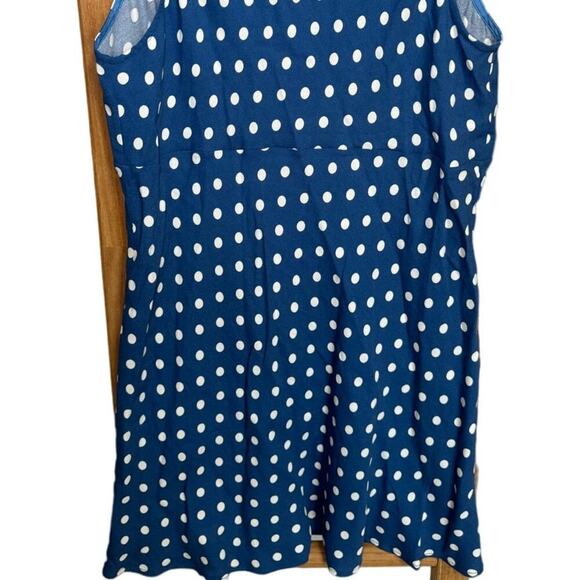 Reformation NWT Calix Dress Polka Dots Sleeveless Mini Blue White Size XL - Picture 8 of 12